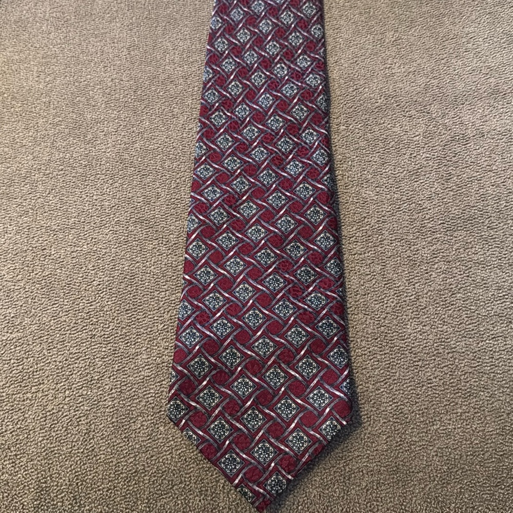 Vincent House Belk Silk Necktie Burgundy & Green (TD)